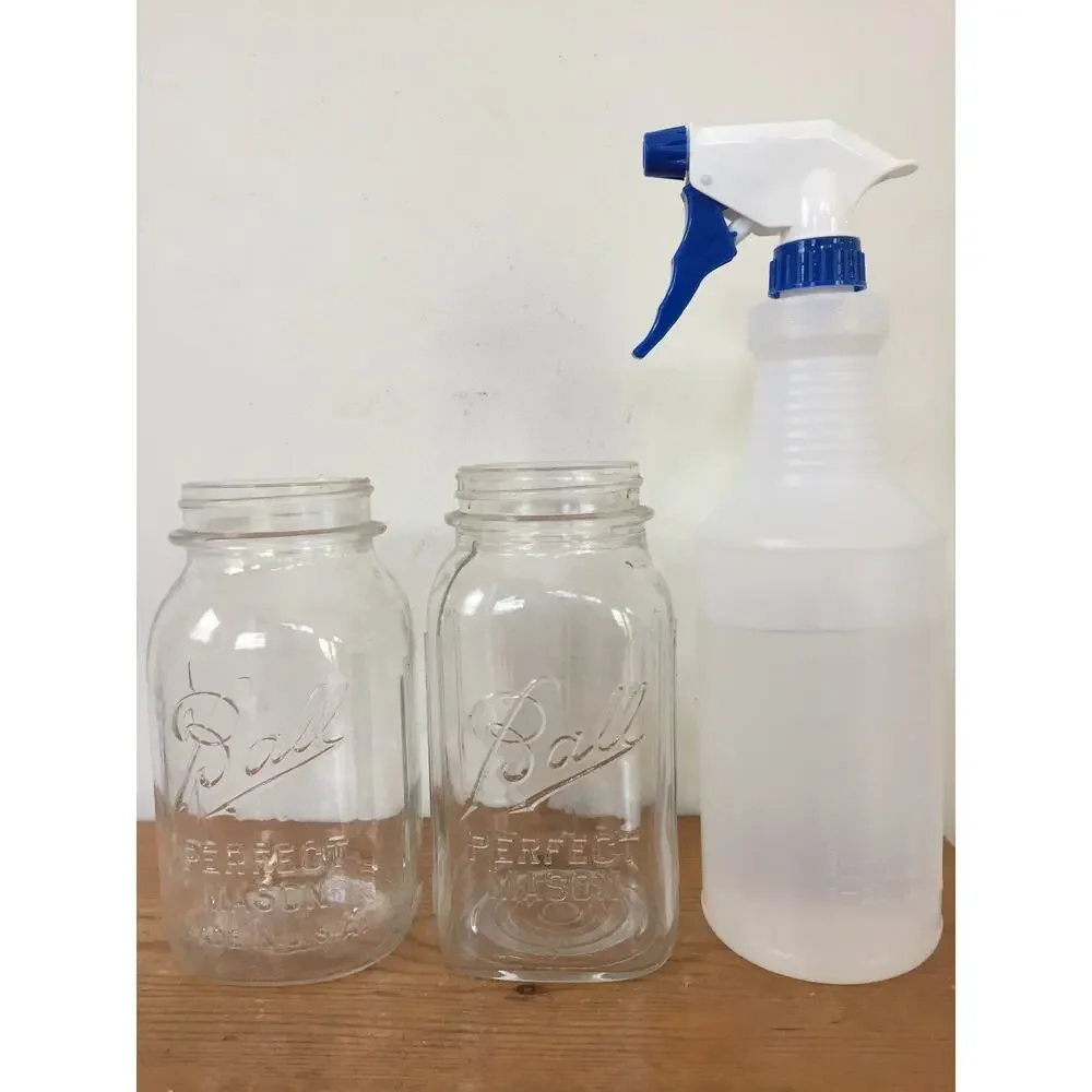 Pair 2 Vtg 50s 60s Ball Perfect Mason Clear Glass Canning Preserving Jam Jars 7